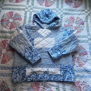 Handmade Recycled Quilt Hooded Pullover
